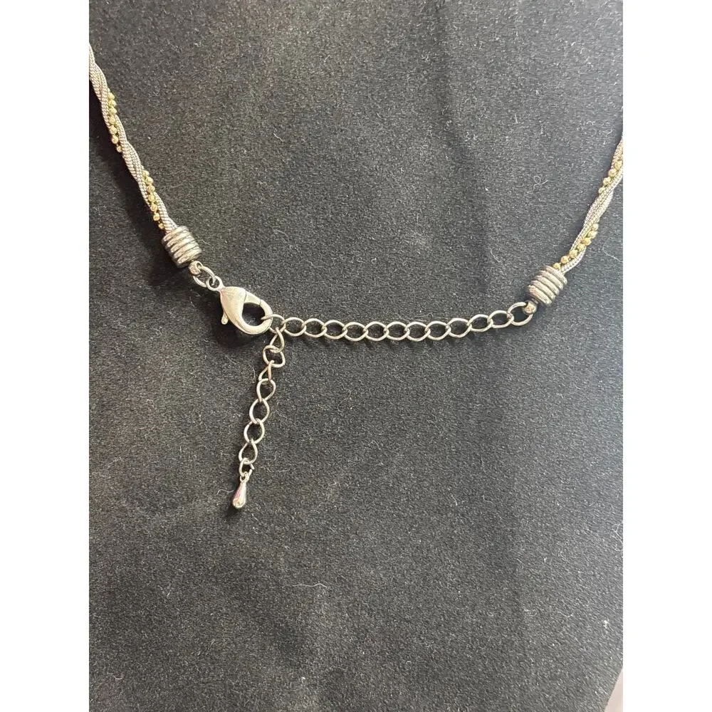 Vintage Premier Design Two-Tone 3-Strand Twisted Rope Chain Crown Pendant